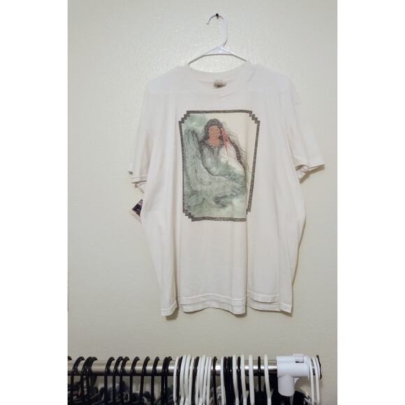 VINTAGE 90s Free Spirit Native American Woman Eagle Fruit of the Loom BEST SZ XL - Picture 1 of 4
